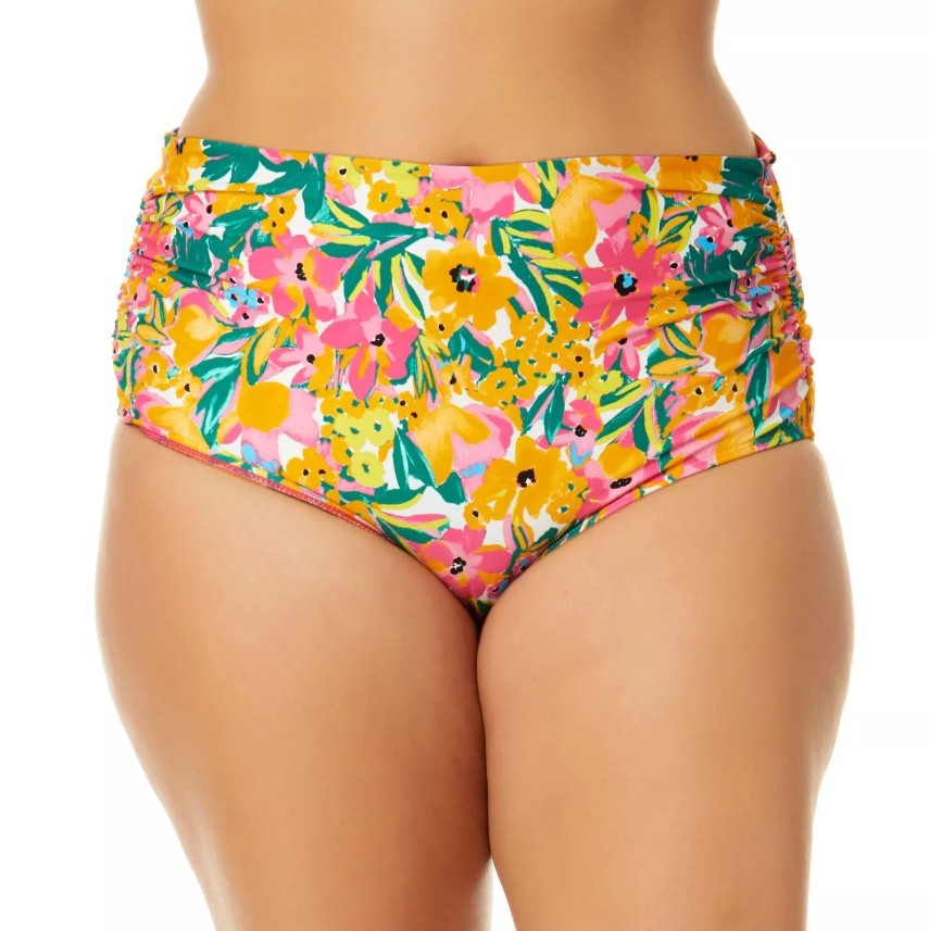 Anne Cole Limited Edition Ladies Convertible High Waist Shirred Swim Bottom (Sunshine Floral) $19.99 - Bellso